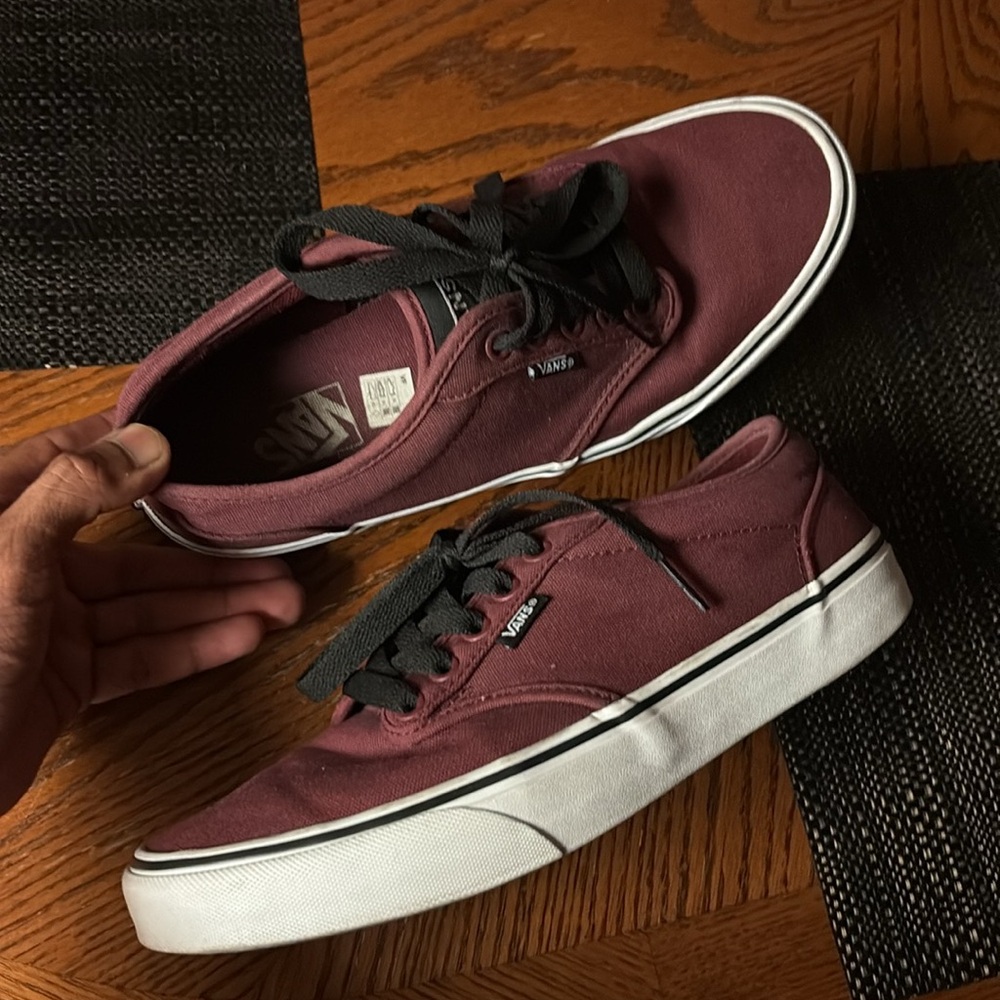 Vans Red and Black Sneakers with Vulcanized Sole